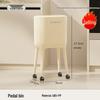 High-End Wheeled Trash Can with Lid: No-Bend, Press To Open, Light Luxury Design for Kitchen & Living Room