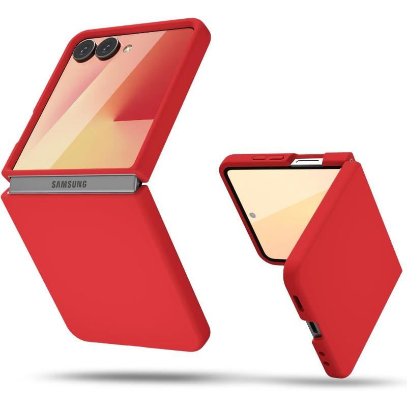 Applicable To The New Samsung ZFlip7Fe Folding Mobile Phone Case Zflip6 Liquid Silicone Protective Case Anti Fall Solid Color Soft