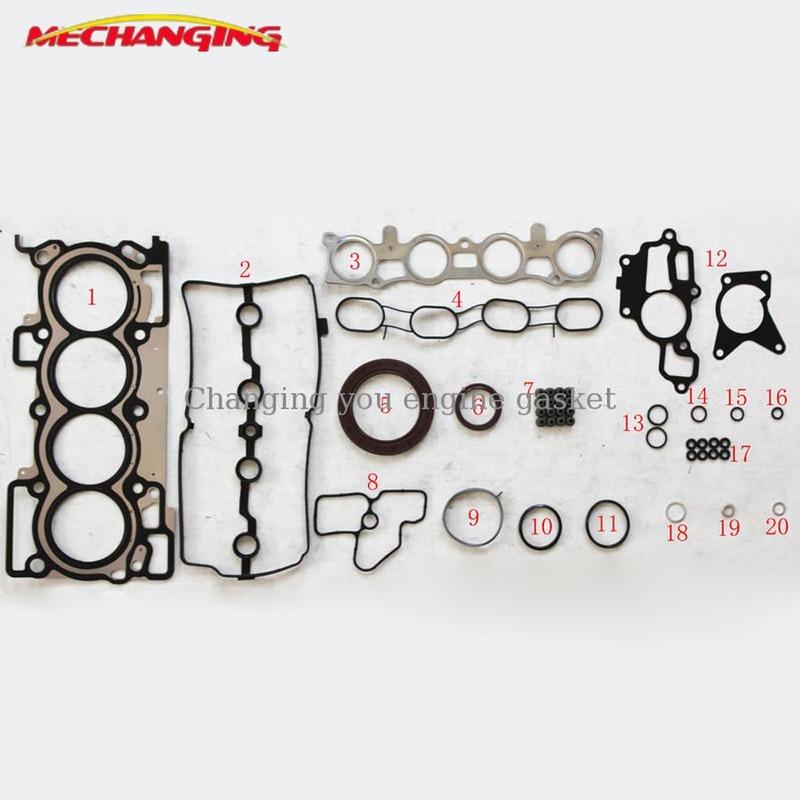 For NISSAN TIIDA VERSA LIVINA GRAND 1.8 MR18DE Metal Full Set Engine Rebuilding Kits Engine Gasket A0101-EN287