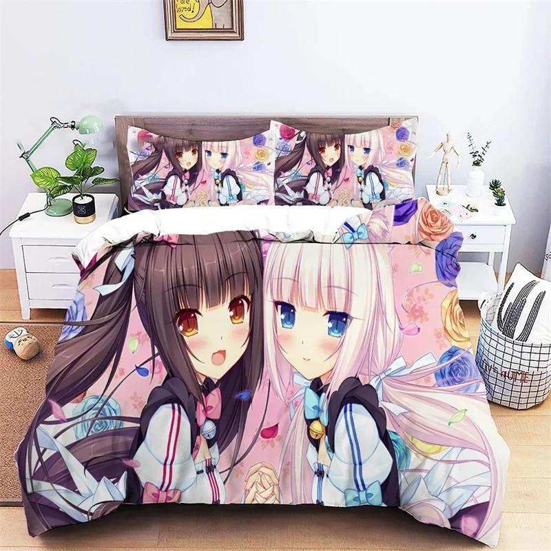 

Аниме Nekopara Сексуальная Девушка Пододеяльник Постельное белье Комплекты одеял Мягкое Покрытие для одеяла и Наволочки Односпальный Двуспальный Queen King 70x133cm 2pcs