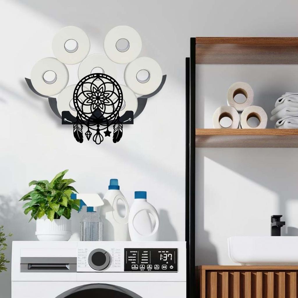 Wall Mount Towel Holder Large Capacity Decorative for Kitchen Bathroom