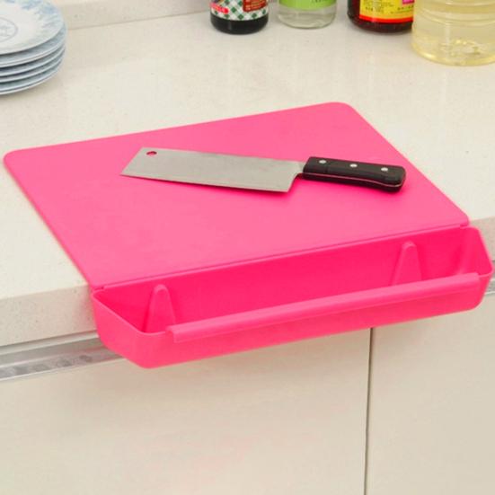 2-in-1 Acrylic Cutting Board with Food Container Slot Thickened Chopping Board for Food Prep Dishwasher Safe Kitchen Accessory