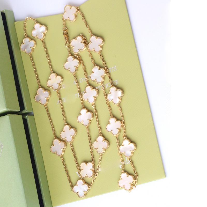 

Бутік Чотирилисник 20 Квітів Кольє Жіноче 18k Ланцюжок для Светра Дизайн Мода Вишукане Універсальне Кольє Gold plated 18K