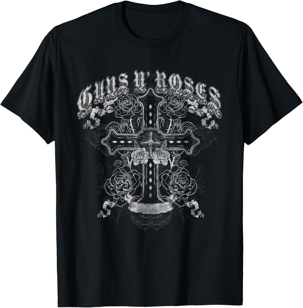 Guns N' Roses Official Vintage White Cross T-Shirt Small