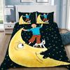 Duvet Cover Pillowcase Adventures of Tintins Bedding Set Adult Boy Girl Bedroom Decoration Children Gift Single Double Large