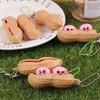 5/15/30/60PCS Peanut Fidget Toys Beans Keychain Squeeze Toys Decompression Stress Relief Peanut Key Chain for Kids Adult