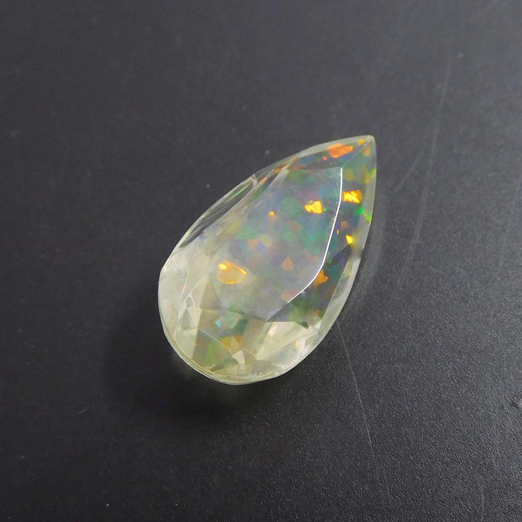 Excellent Lab Created Opal 7.40 Ct Pear Certified Loose Gemstone