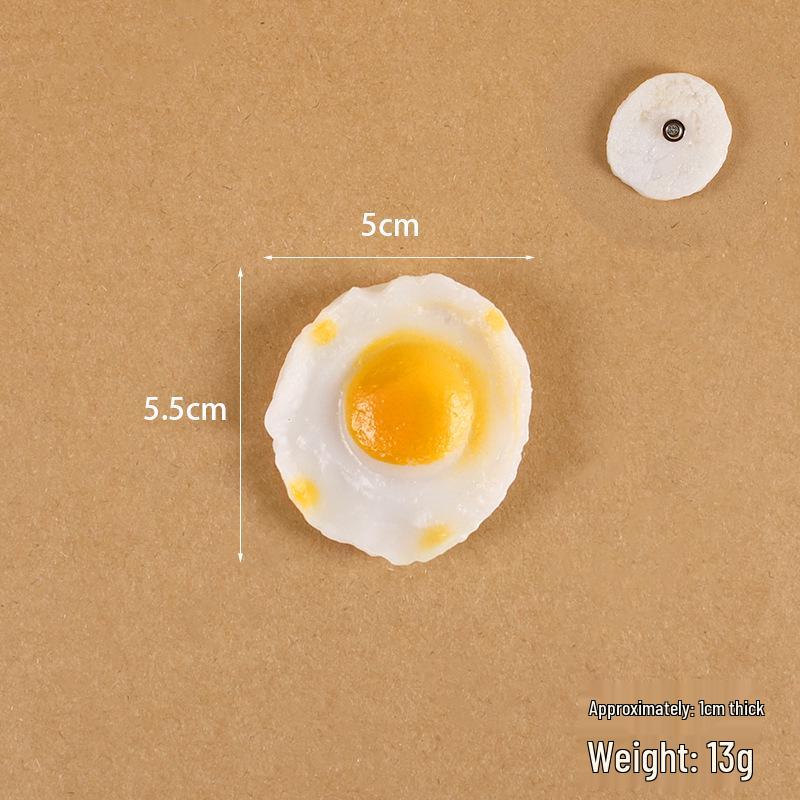 Heart-shaped Fried Egg Fridge Magnet - Fake Boiled Egg Kitchen Decoration Toy