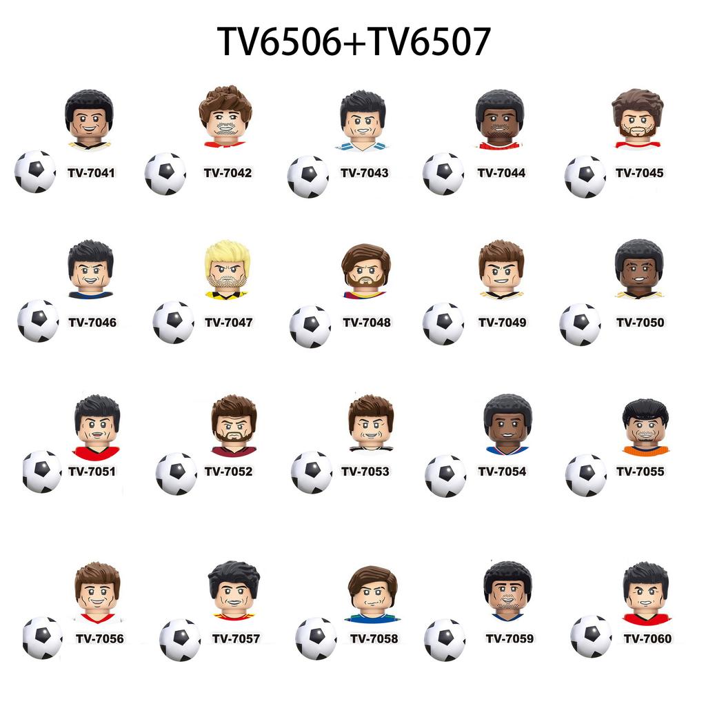 TV6506 TV6507 Action Toy Figures Football Players Assemble Bricks Building Blocks Gifts For Children Kids Small Dolls