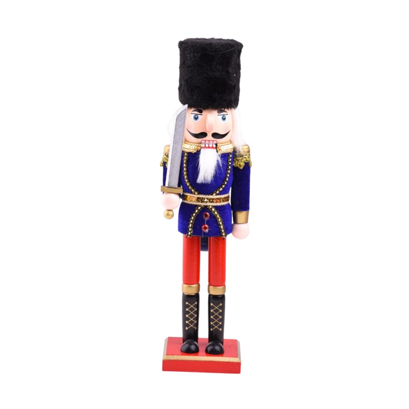 

Christmas Nutcracker Figure Wood Sculpture Large Room Decoration Interior Figurine for Living Room Bedroom Office Gifts Tabletop синій