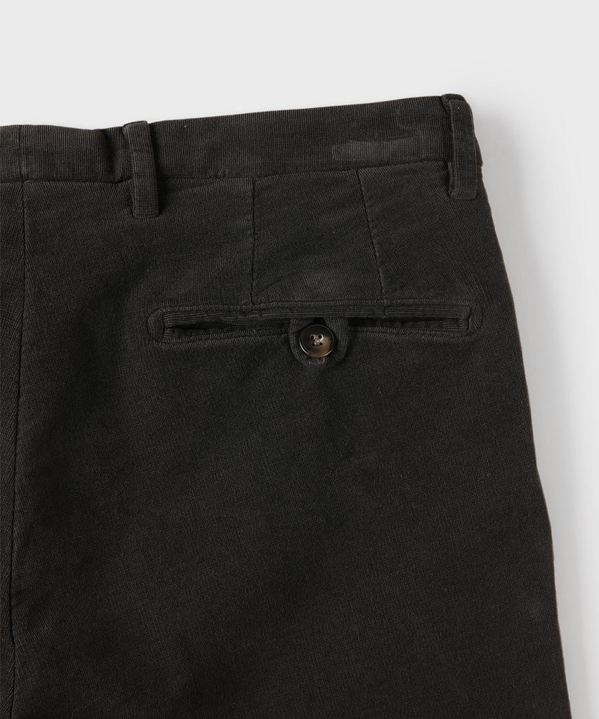 PANICALE Dark Brown Regular Slim Fit Textured Cotton Pants