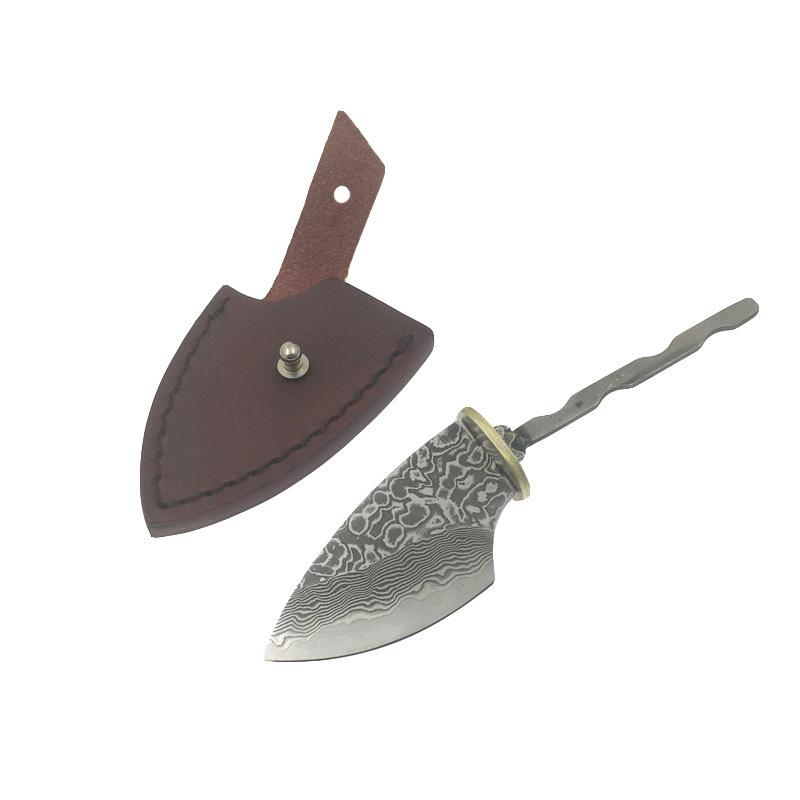 Rosette Damascus Steel Fixed Blade Blanks - Sharp Knife Blanks for Household DIY, Tool Parts & Diy Knife Accessories