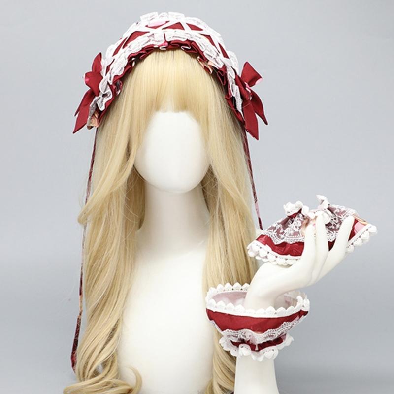 Japanische Stil Stirnband Spitze Handmanschetten Für Den Alltag Und Themenparty Anime Kostüm Verkleidungszubehör