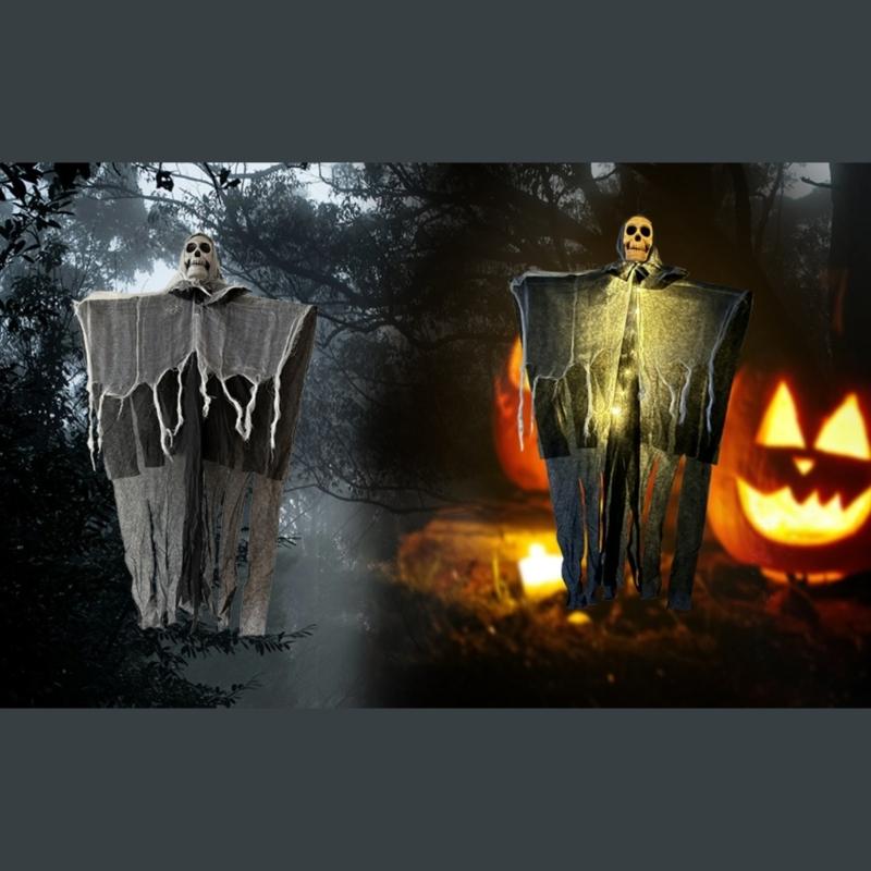 Halloween Hanging Specter Ornament Party Supplies Skeleton Specter with Light For Festivities Haunts House Decoration