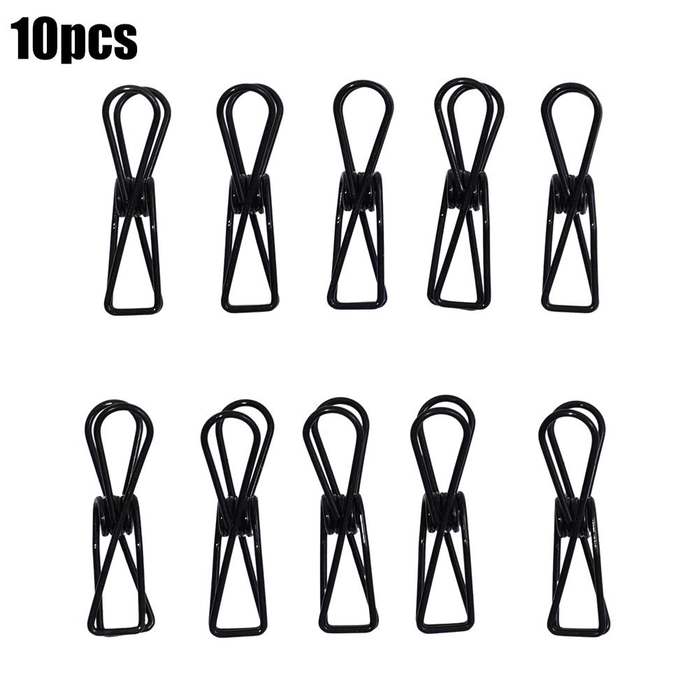 10PCS Multipurpose Clothes Pegs Metal Hollow Dovetail Clamps Sealing Clip Windproof Clothespins Photo Clip Home Storage Tools