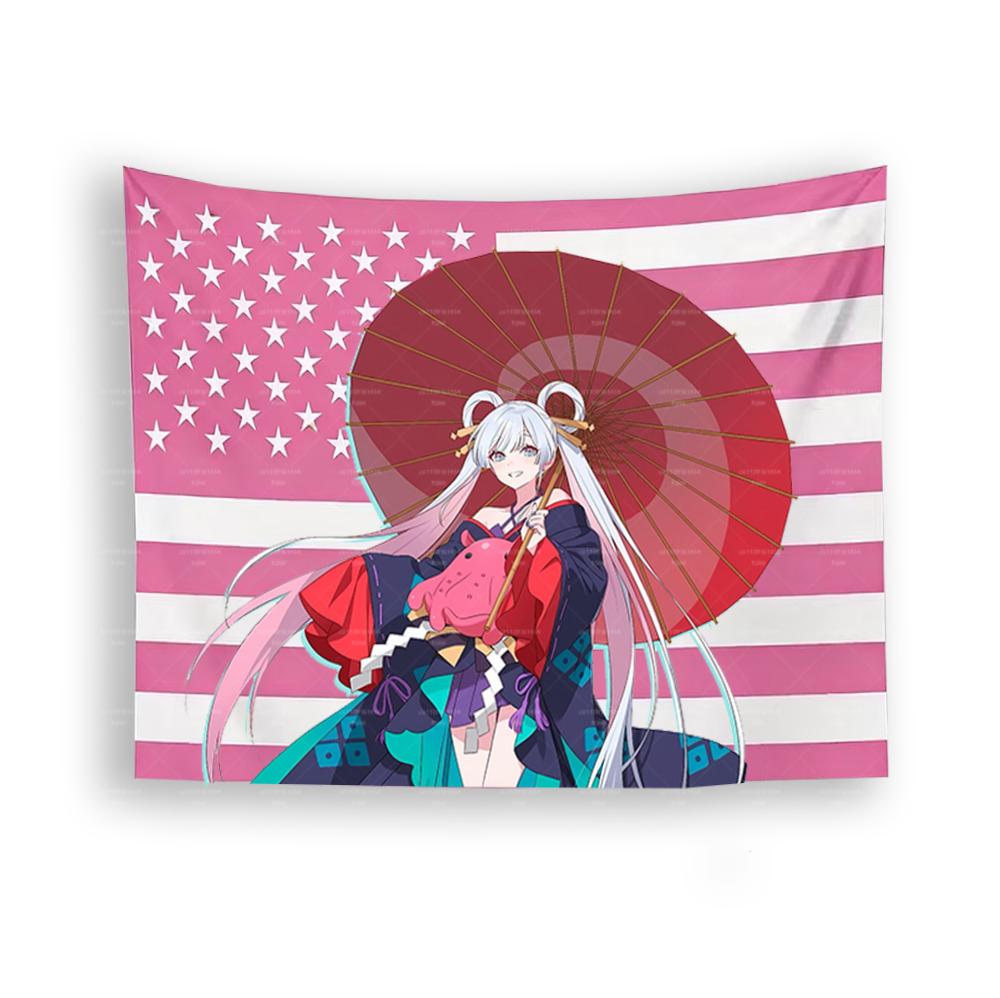 

Cute Anime Girl YYachiyo American Flag Wall Tapestry for Bedroom Dorm Home Decor Birthday Gift 74x94cm(29x37in)