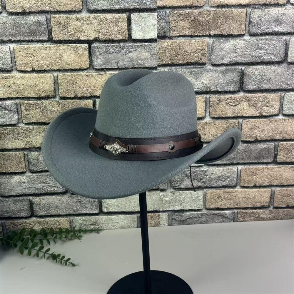 European and American Men's and Women's Autumn and Winter Jazz Cowboy Hats, Ethnic Style, Outdoor Temperament, Gentleman's Word Top Retro Top Hat Tide