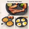 Egg Burger Frying Pan Nonstick Wooden Handle Multifunctional Kitchen Cookware for Pancake Burger Breakfast Universal Stove