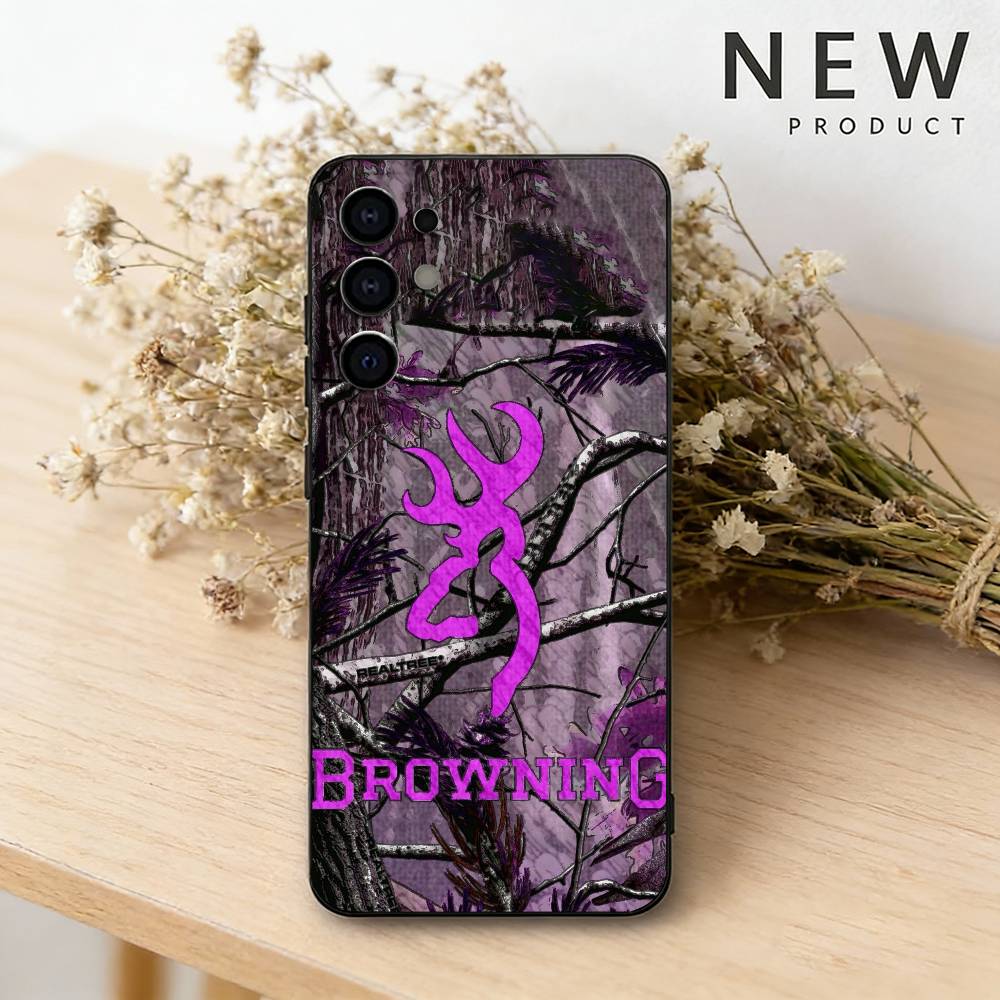 B-browning  phone Case For Samsung S26,25,24,21,22,23,30,20,Ultra,Plus,Fe,Lite Black Soft Cover
