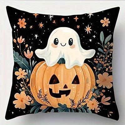 Cute Halloween Ghost And Pumpkin Pillowcases For Spooky Decor! Sofa Cushion Cover Holiday Party Decoration Gift