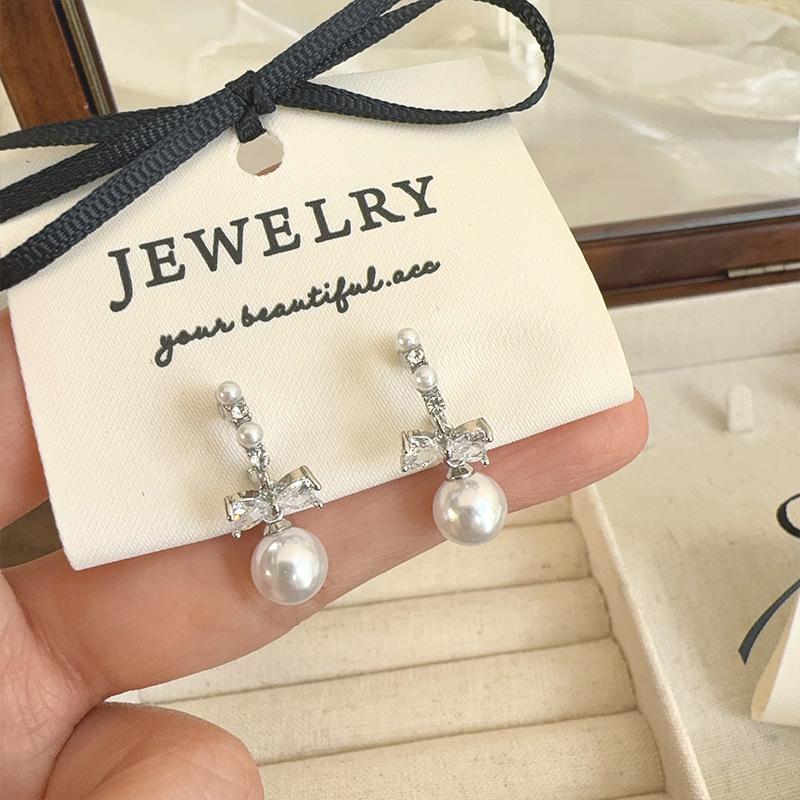 

Серьги-бантики New Tide, женские серьги с милым темпераментом, универсальные маленькие нежные серьги-серьги