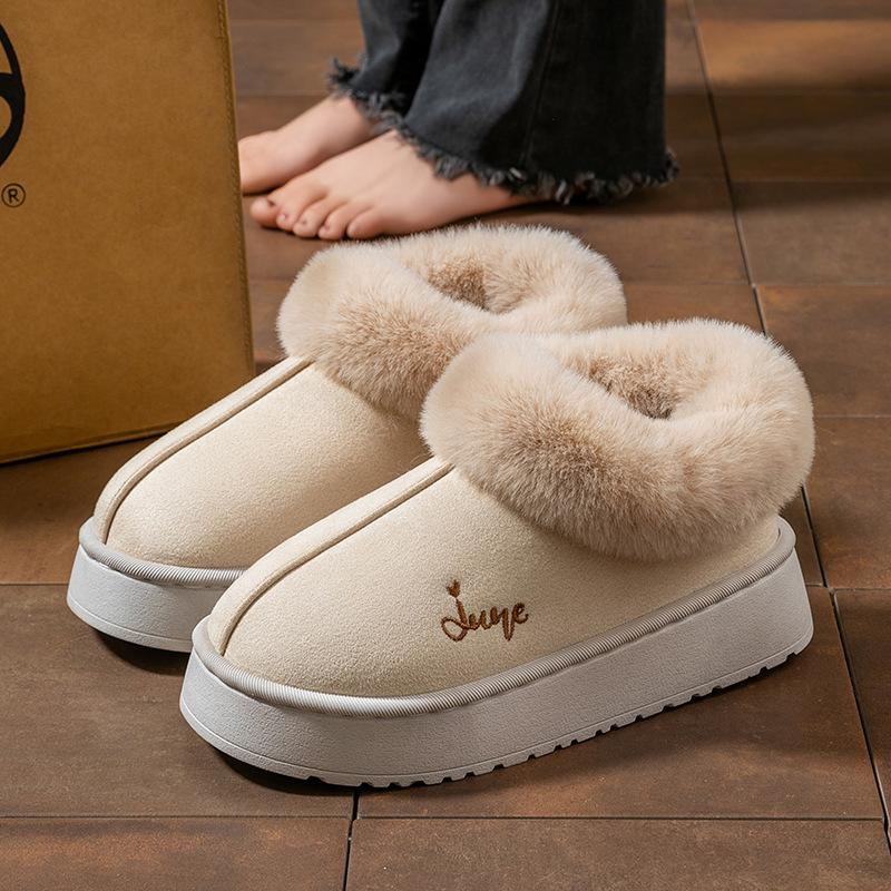 Taschenabsatz Samt Baumwollpantoffeln Winter High-Top Koreanische Version Samt Schneestiefel Thermische Baumwollpantoffeln