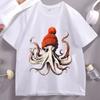 Funny Octopus Wearing Beanie Retro TShirt Unisex Funny T Shirt 90s Graphic Tee Pure Cotton Short Sleeve Unisex Tees Y2k Clothing