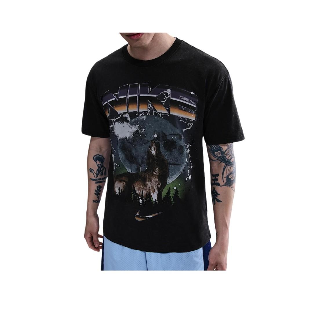 

Nike Comfortable Trendy Versatile Short-Sleeve T-Shirt for Men in Black IF0458-010 M