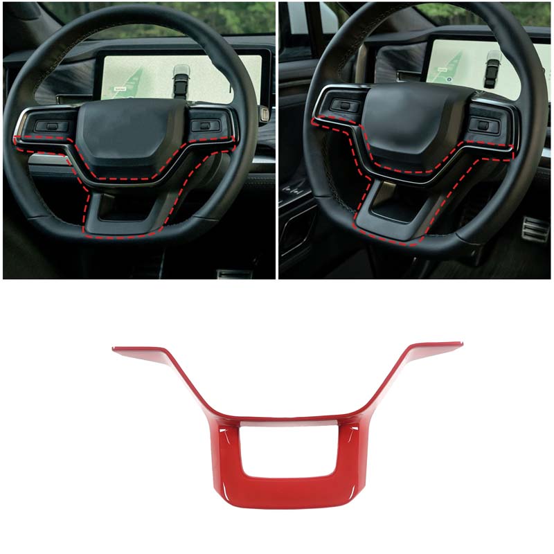 ABS Carbon Fiber For Rivian R1T R1S Car Styling Steering Wheel Buttons Decoration Frame Cover Trim Car Interior Accessories