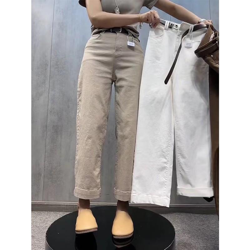 

2024 Summer High Waist Plus Size Straight Leg Jeans for Women L