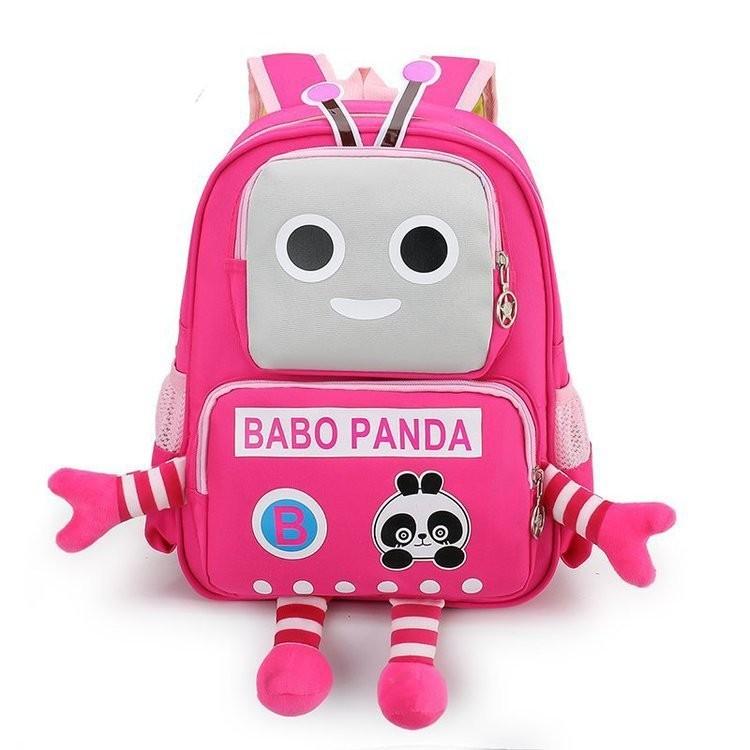 Adorable Cartoon Nylon Backpack For Toddlers Lightweight And Fashionable ярко-розовый