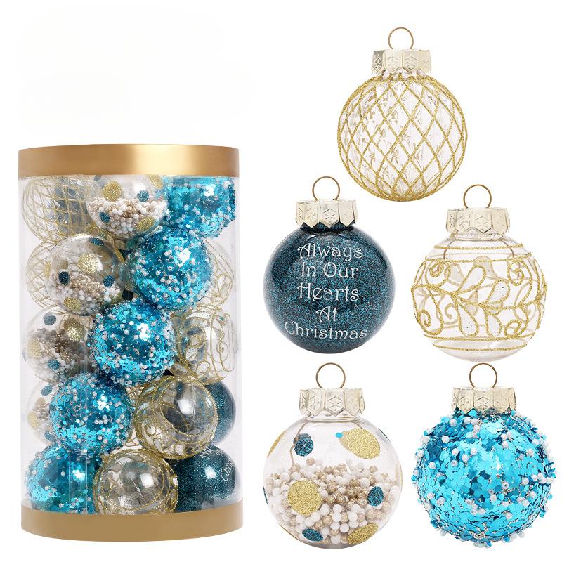 Christmas Ball Set Ornaments 25PCS for PET Painted Christmas Tree Party 2.36" Shatterproof Festive Decor Home New Year Accessory