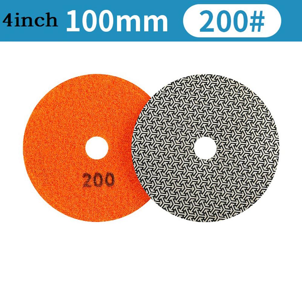4Inch 60 100 200 400 Electroplated Dry Polishing Pad For Granite Marble Flexible Resin Sanding Disc Polisher Disc