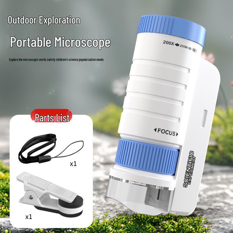 Set Microscopio Portatile per Bambini per l'Educazione Scientifica - Perfetto per Esperimenti di Scuola Primaria e Secondaria