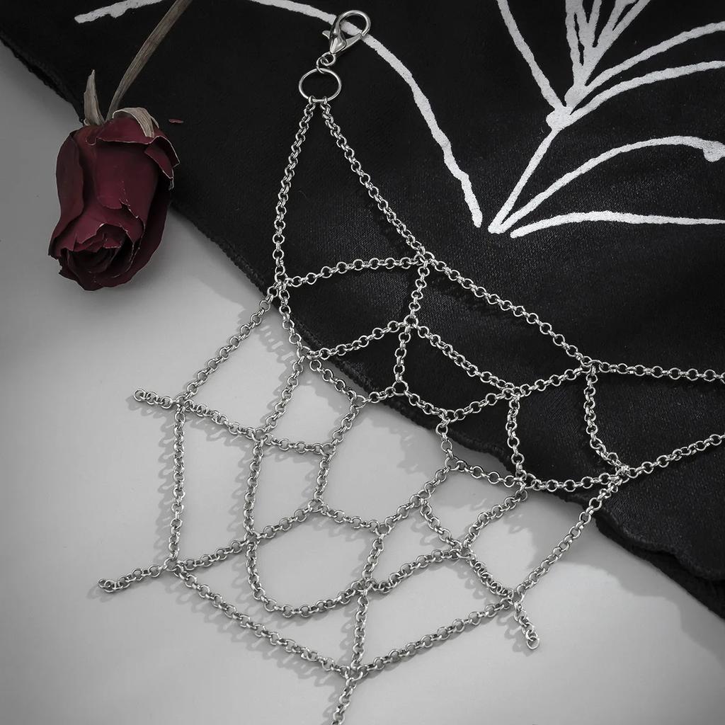 Sweet and Cool Woman Body Jewelry Punk Sexy Items for Women’s Gothic Style Bodychain Spider Web Trouser Chain Hip Hop Dark 18