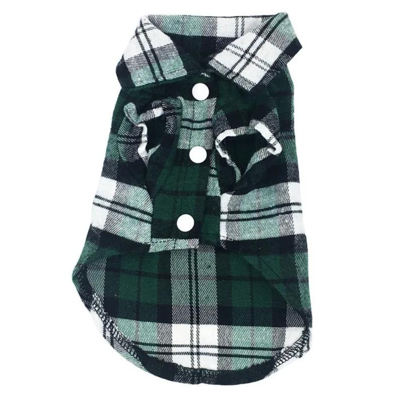 Summer Pet Shirt British Style Plaid Dog Vest Clothes For Small Dogs Chihuahua Cotton Puppy Shirt