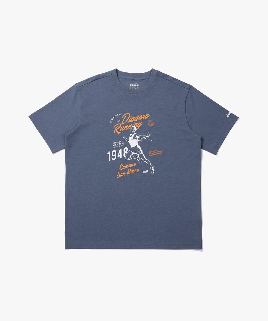 Diadora Vintage Graphic Cotton-Poly Short Sleeve T-Shirt Sky Blue