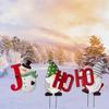 Juldekorationer utomhus Dubbelsidig HOHOHO Jul-tomte Trädgårdsskylt med Metallpinnar