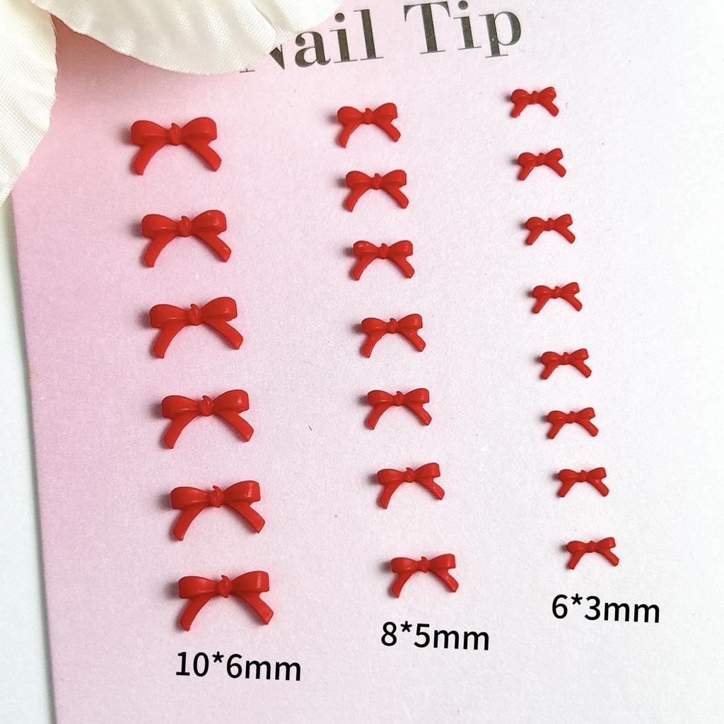 Mini Decorazioni per Unghie Fiocco Stile Misto Hot Sale Colore Solido Rosso Ancora Grandi e Piccoli Accessori per Unghie in Resina