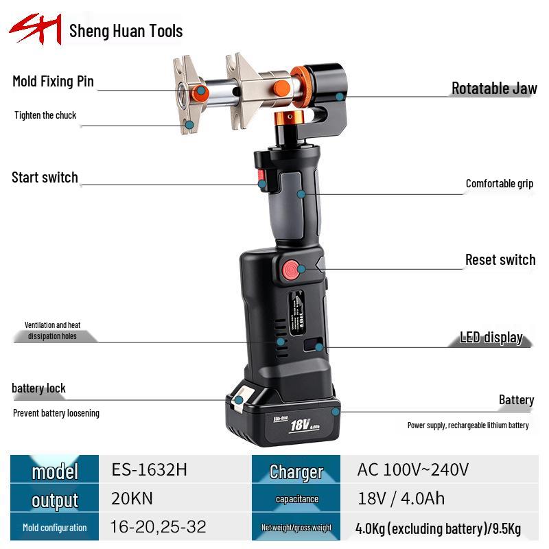 Hydraulic Geothermal Pipe Crimping Pliers for Underfloor Heating Installation