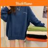 Damen Kapuzenpullover mit Buchstabenaufdruck, Oversized, mit Fleece-Futter, für lässigen Herbst- und Winterkomfort