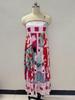 In Stock 2026: Graffiti Print Wide Hem Spaghetti Strap Dress for Women - Casual European & American Style