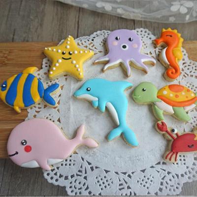 8Pcs Sea Fish Animals Cutter Sugarcraft Cake Decorating Cookies Pastry Mould