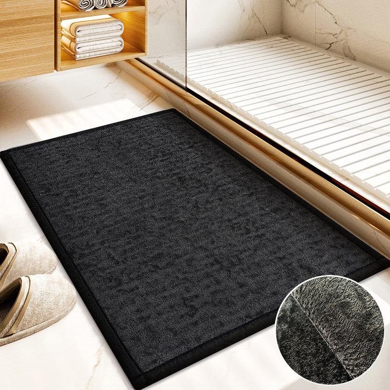 Bathroom Absorbent Floor Mat Household Bathroom Anti-slip Shower Room Toilet Door Plush Foot Mat Three-dimensional Pattern Snowflake Velvet