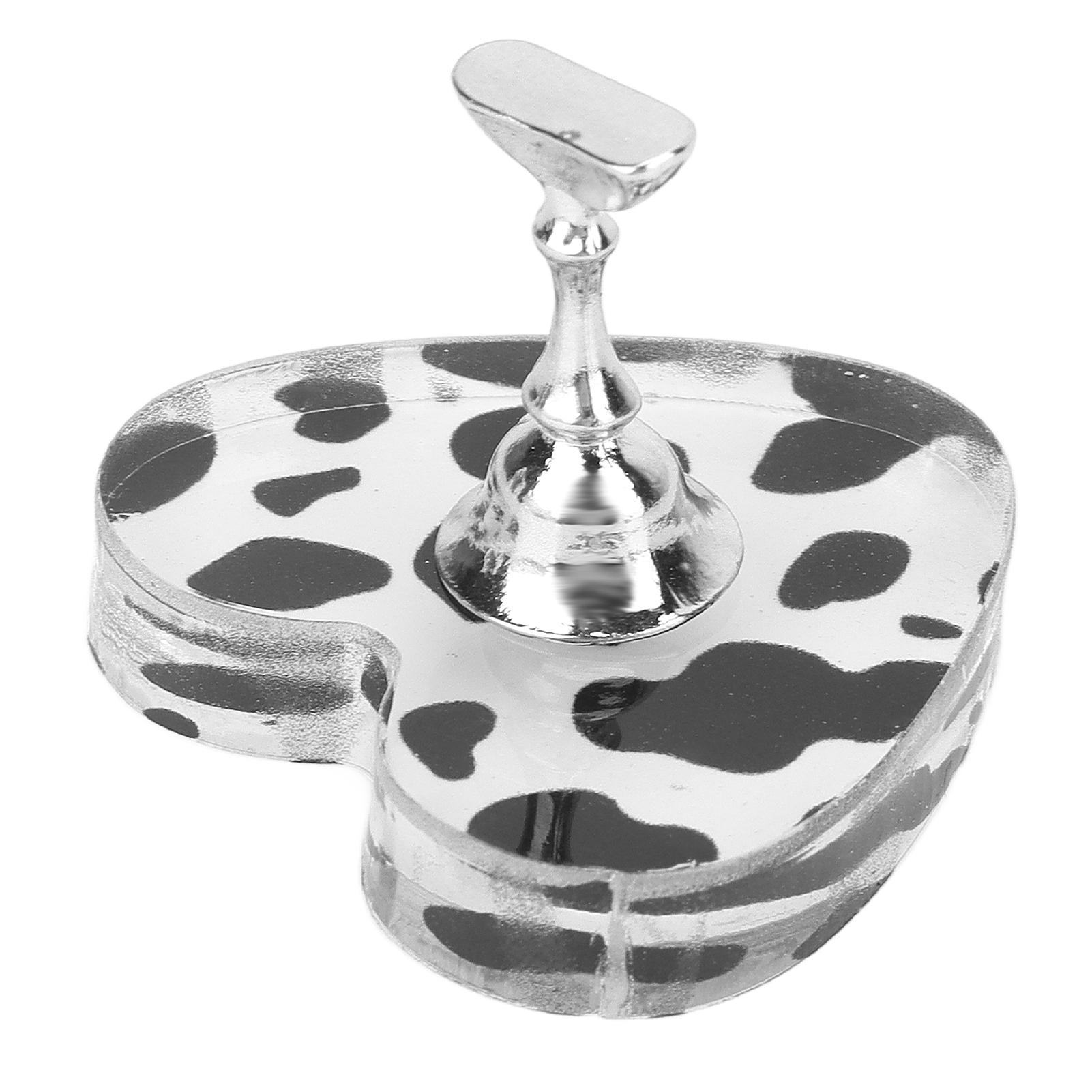 

Nail Display Stand Acrylic Cow Texture Magnetic Nail Tip Holder for Salon Home Manicure Practice