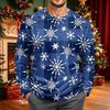 Men's Corduroy Long Sleeve Neck Shirt with Christmas Print for Holiday Casual Wear