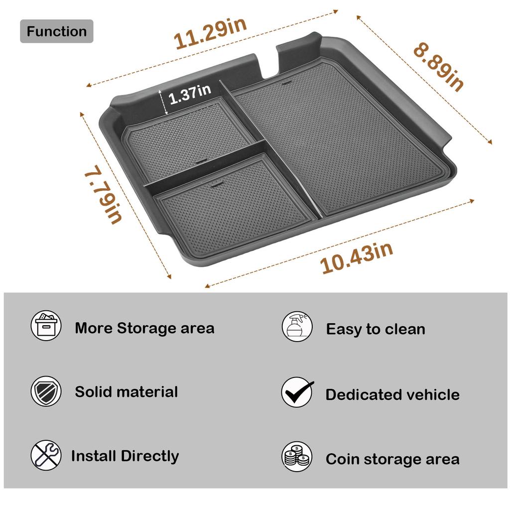 For 2025 2025 Chevy Chevrolet Silverado 2500HD 3500HD Middle Center Console Organizer Tray Armrest Box Storage Car Accessories