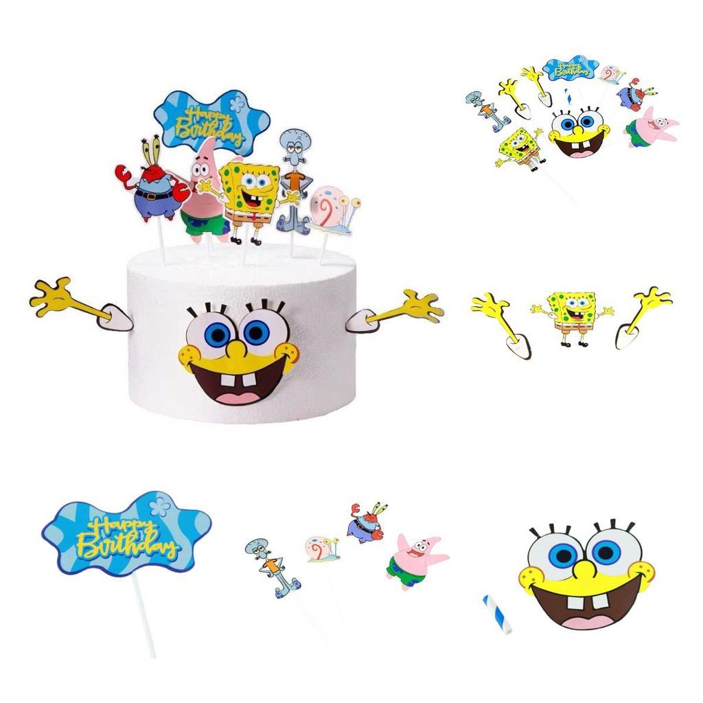 Squarepants Themed Spongebob Cake Decorating Kids Birthday Party Cute Supplies