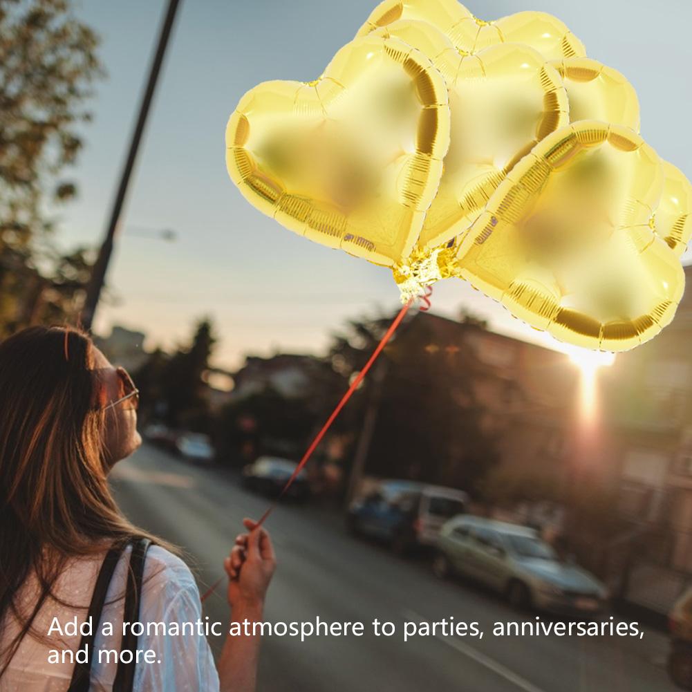 10 Stück 10" Herz Aluminiumfolienballons Party Hochzeit Geburtstag Deko (Gold)