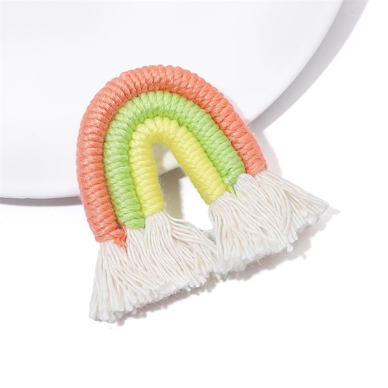 

1 шт./пакет, тканевый кулон с кисточками в этническом стиле, цвет радуги для DIY, серьги, ожерелье, брелок, аксессуары для изготовления ювелирных изделий 9